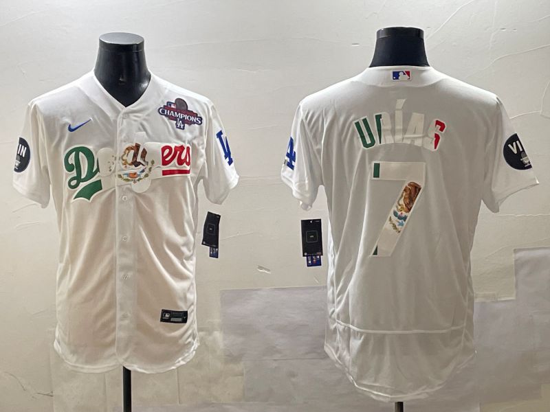 Men Los Angeles Dodgers #7 Urias White Mexico Elite 2025 Nike MLB Jersey style 2->los angeles dodgers->MLB Jersey